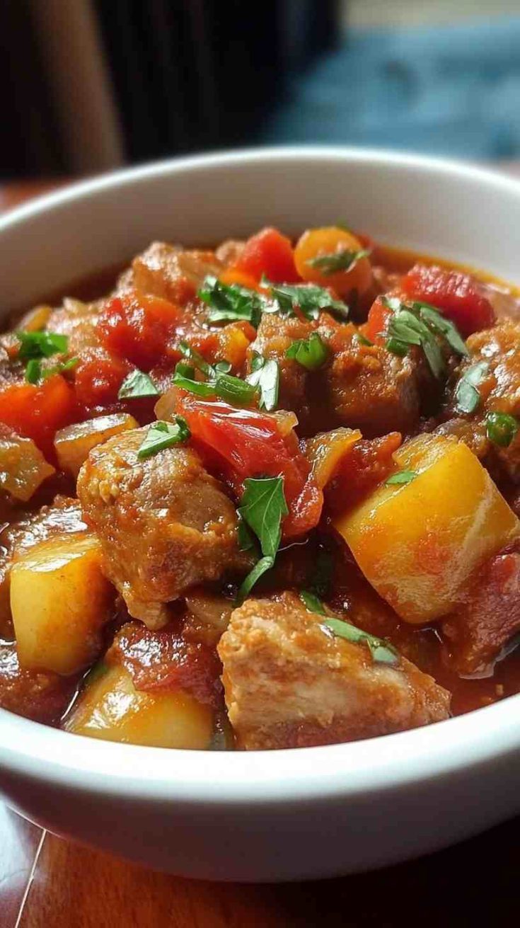 Afritadang Baboy with Chorizo for Extra Flavor Afritadang Baboy with Chorizo for Extra Flavor