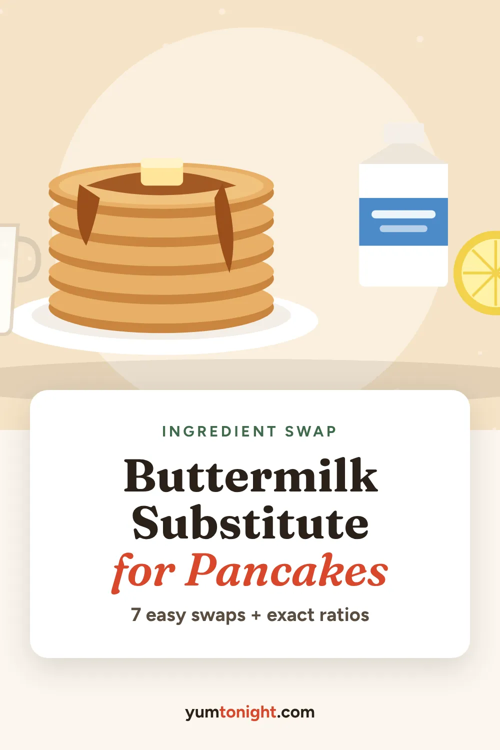 Pinterest pin: Buttermilk Substitute for Pancakes