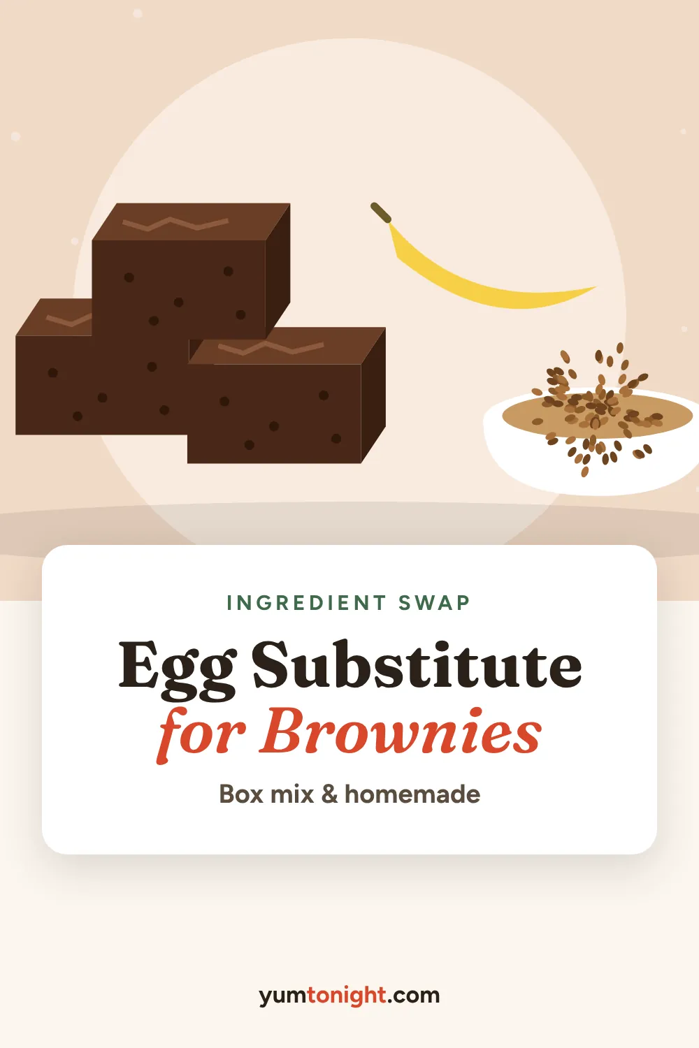 Pinterest pin: Egg Substitute for Brownies
