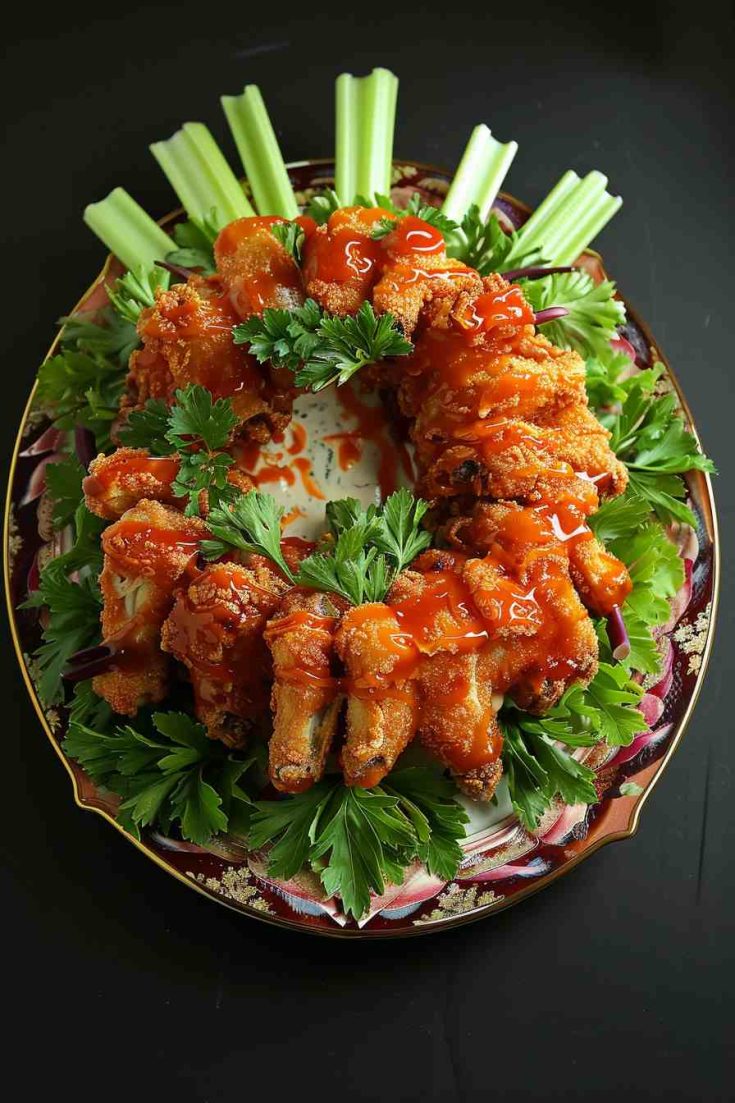 Baked Buffalo Chicken Wings with Ranch Dip