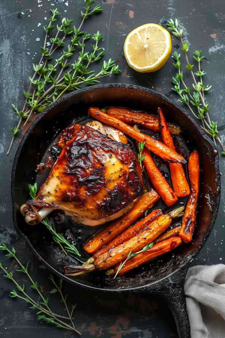 Baked Honey Mustard Chicken with Roasted Carrots