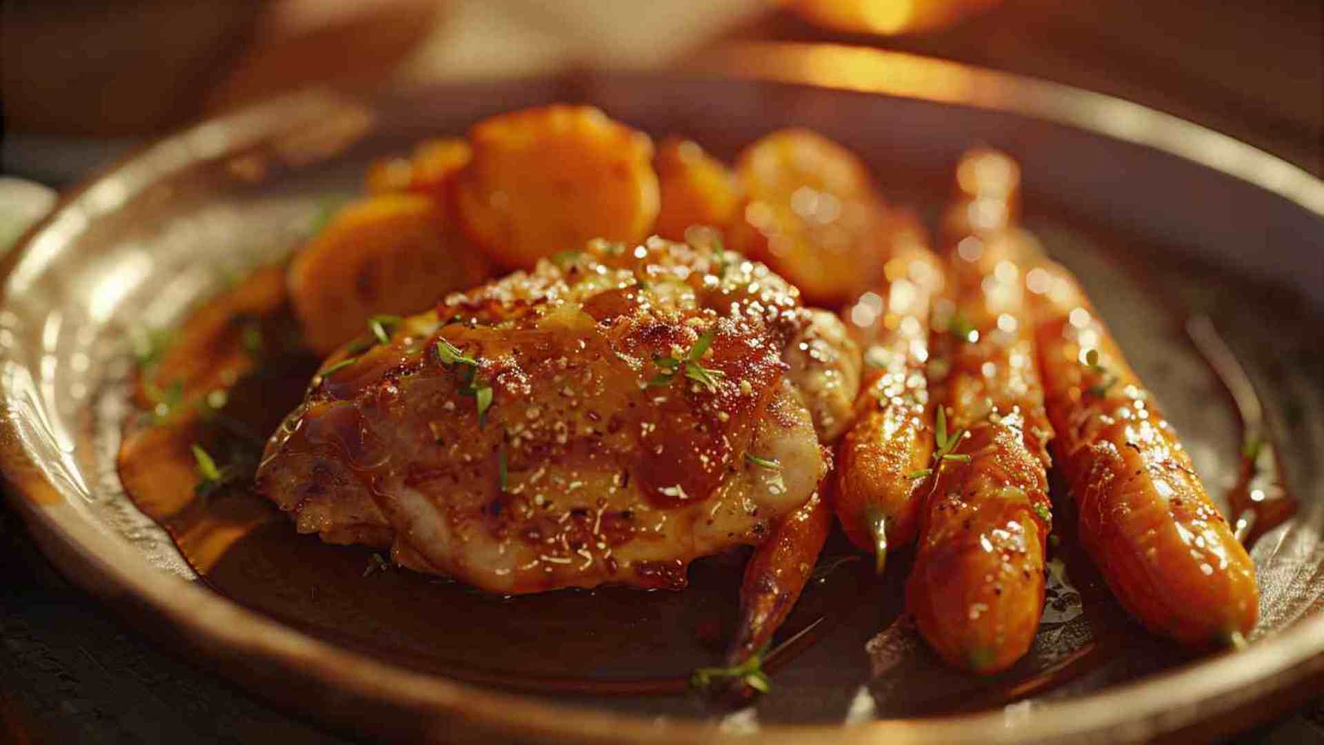 Baked Honey Mustard Chicken with Roasted Carrots (2)