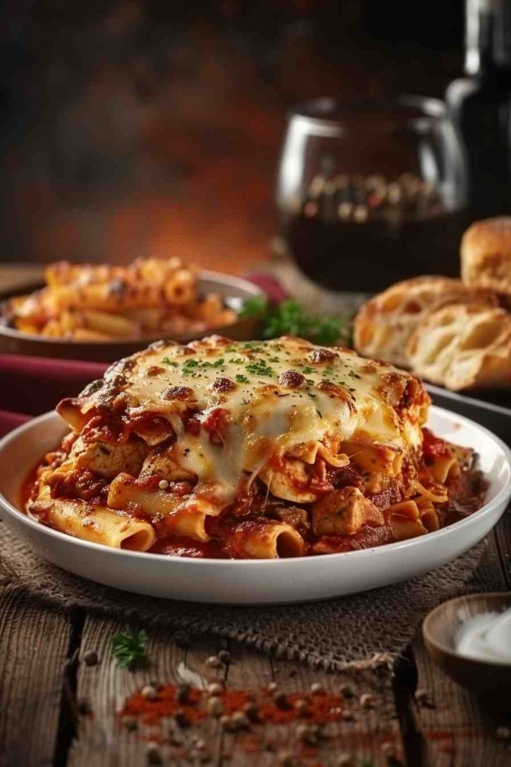 Chicken Baked Ziti with Marinara Sauce