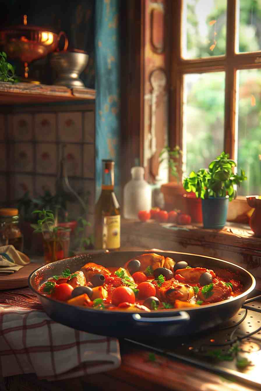 Chicken Cacciatore with Tomatoes and Olives