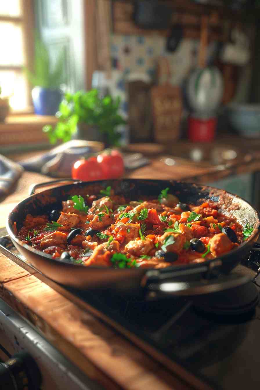 Chicken Cacciatore with Tomatoes and Olives