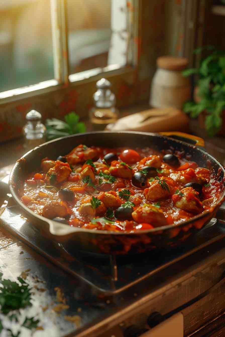 Chicken Cacciatore with Tomatoes and Olives