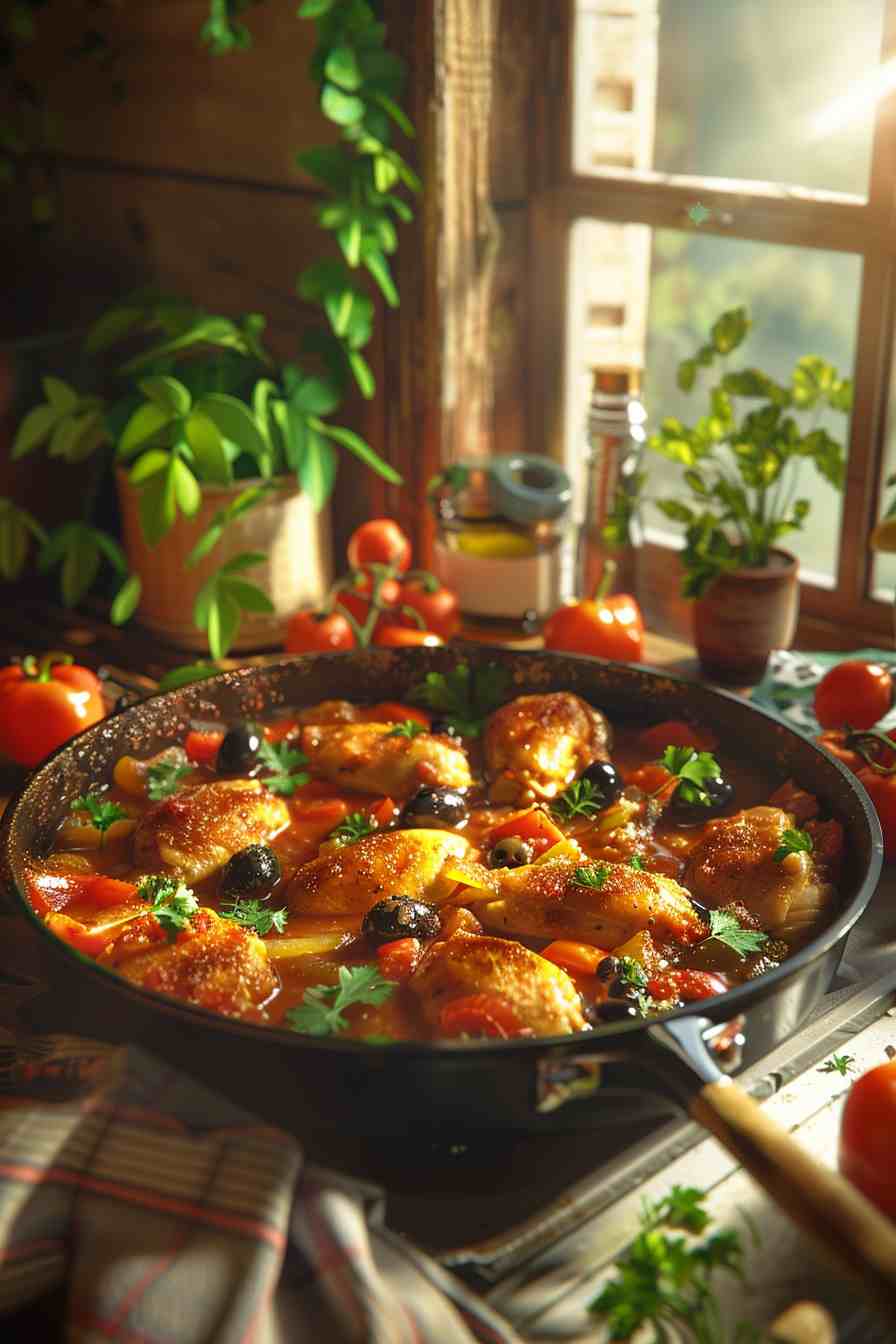 Chicken Cacciatore with Tomatoes and Olives