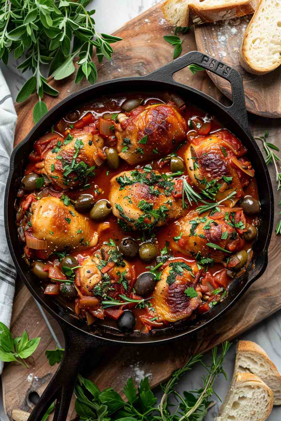 Chicken Cacciatore with Tomatoes and Olives