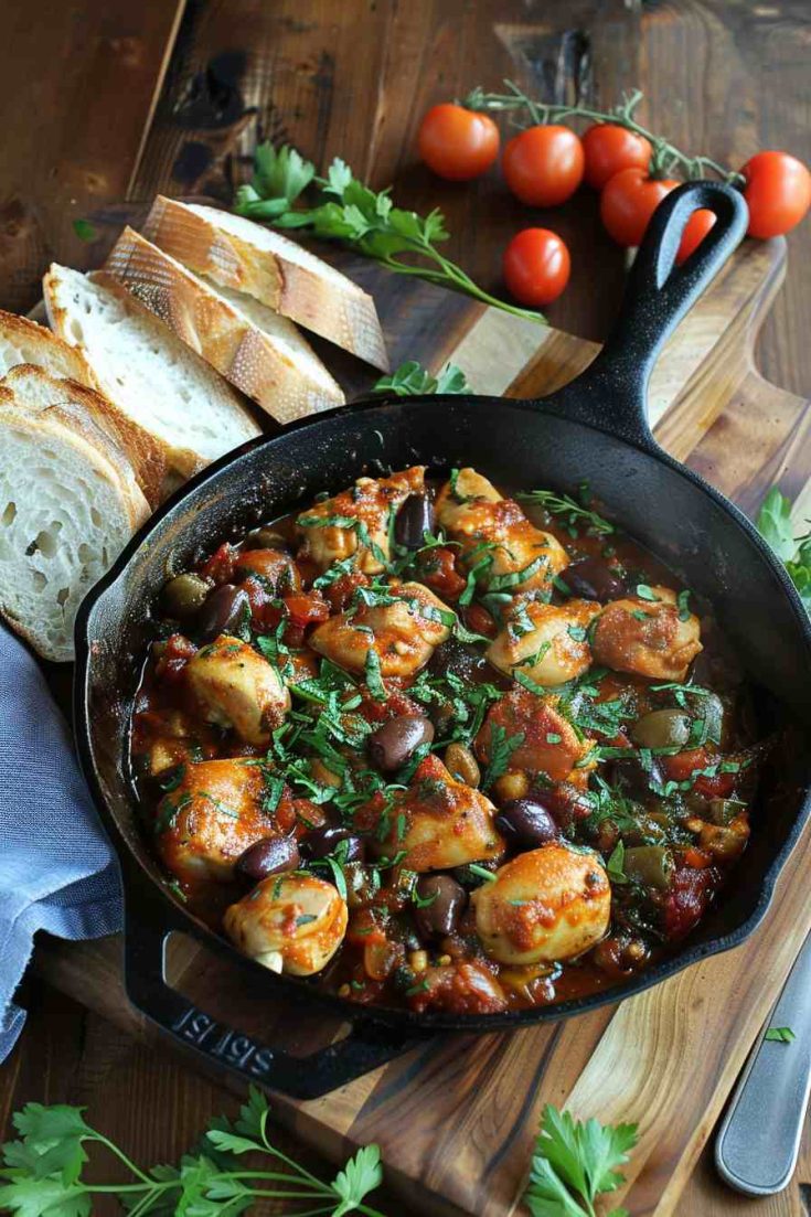 Chicken Cacciatore with Tomatoes and Olives