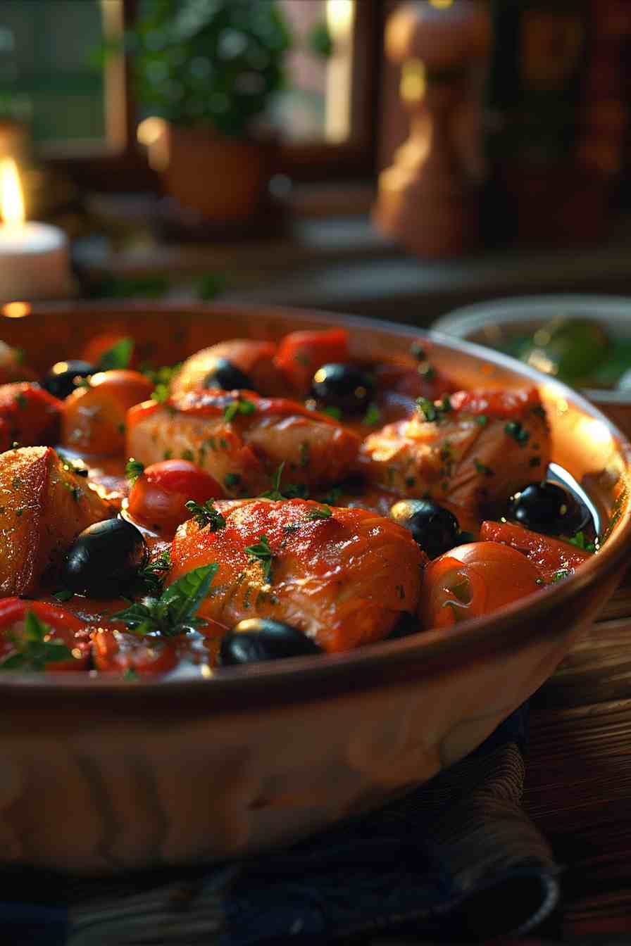 Chicken Cacciatore with Tomatoes and Olives