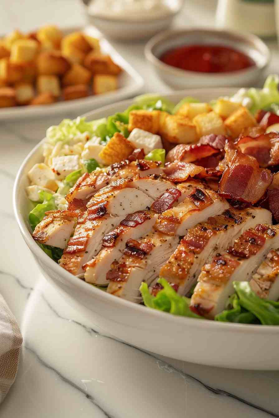 Chicken Caesar Salad with Crispy Bacon