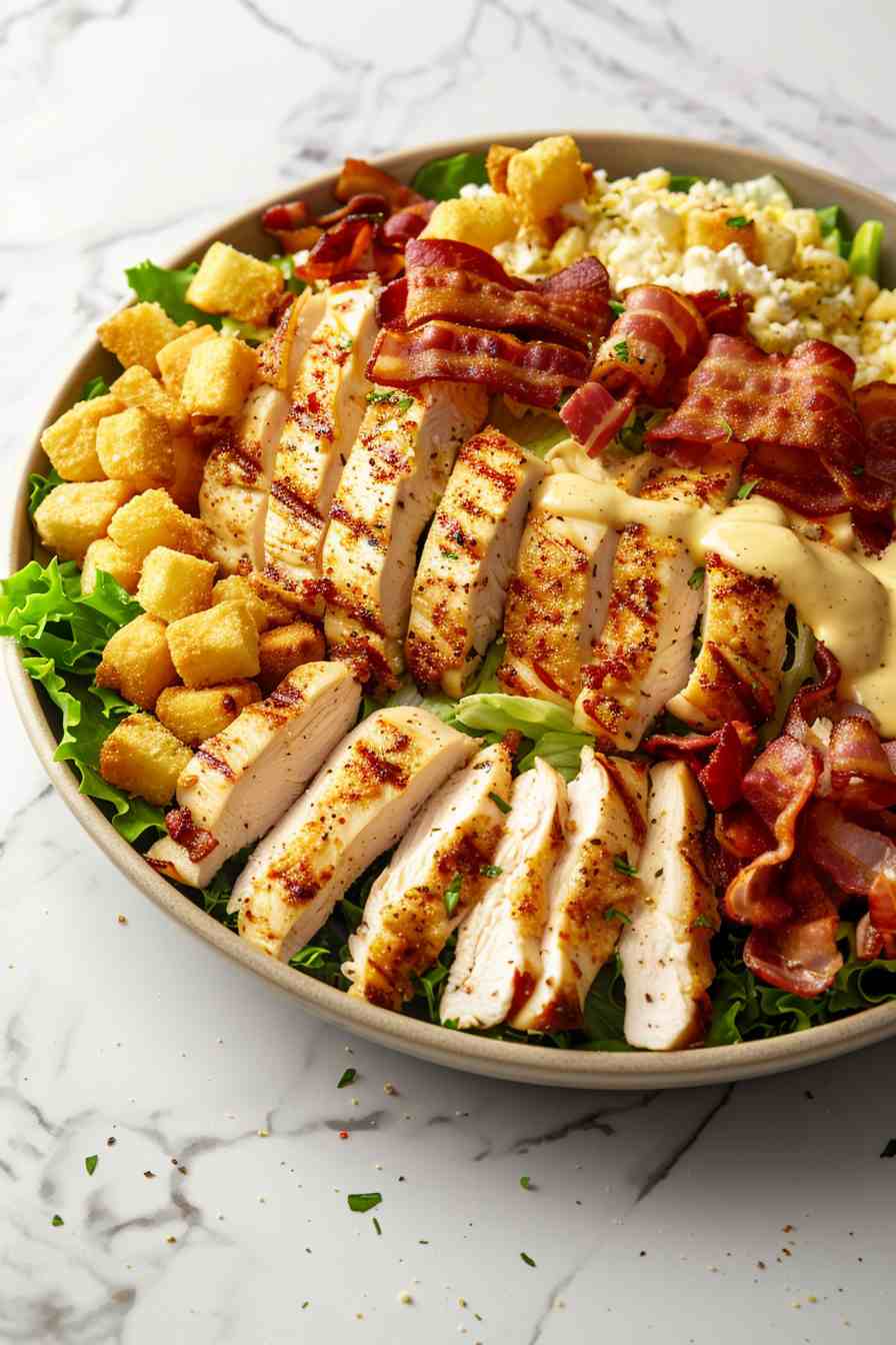 Chicken Caesar Salad with Crispy Bacon