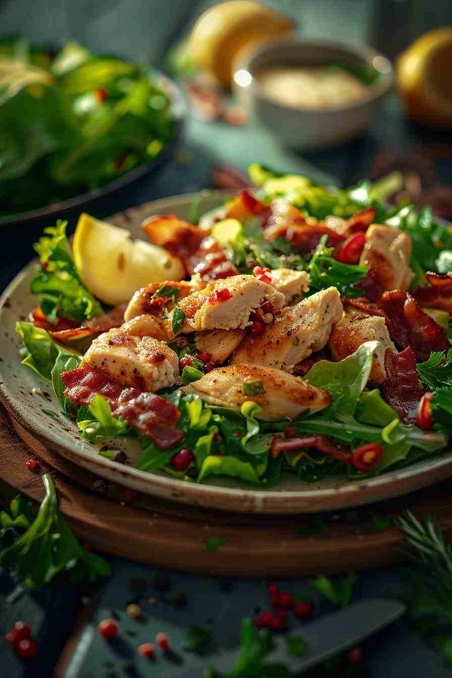 Chicken Caesar Salad with Crispy Bacon