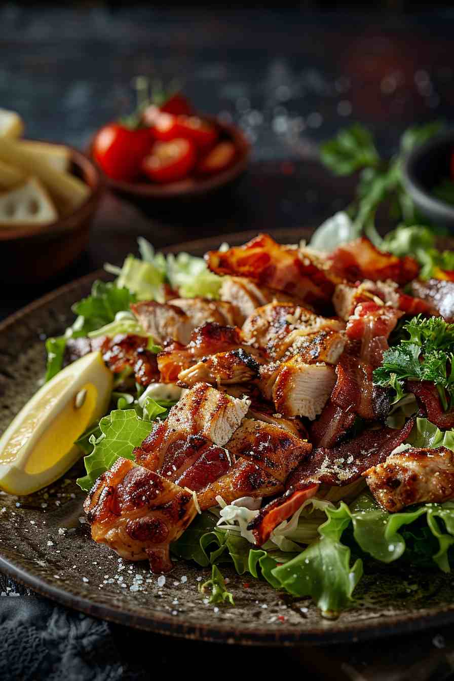 Chicken Caesar Salad with Crispy Bacon