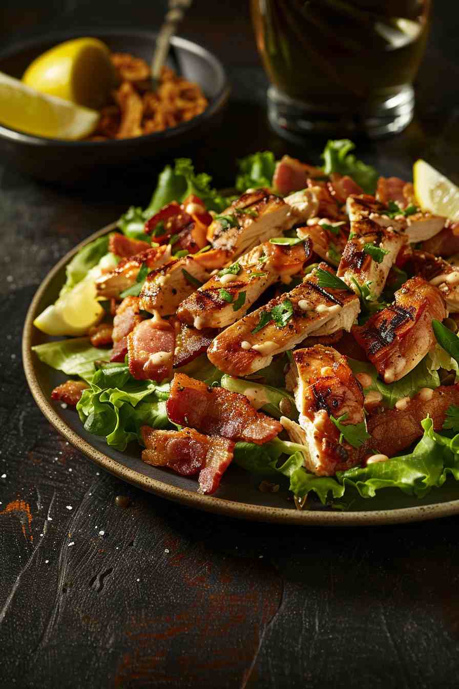 Chicken Caesar Salad with Crispy Bacon