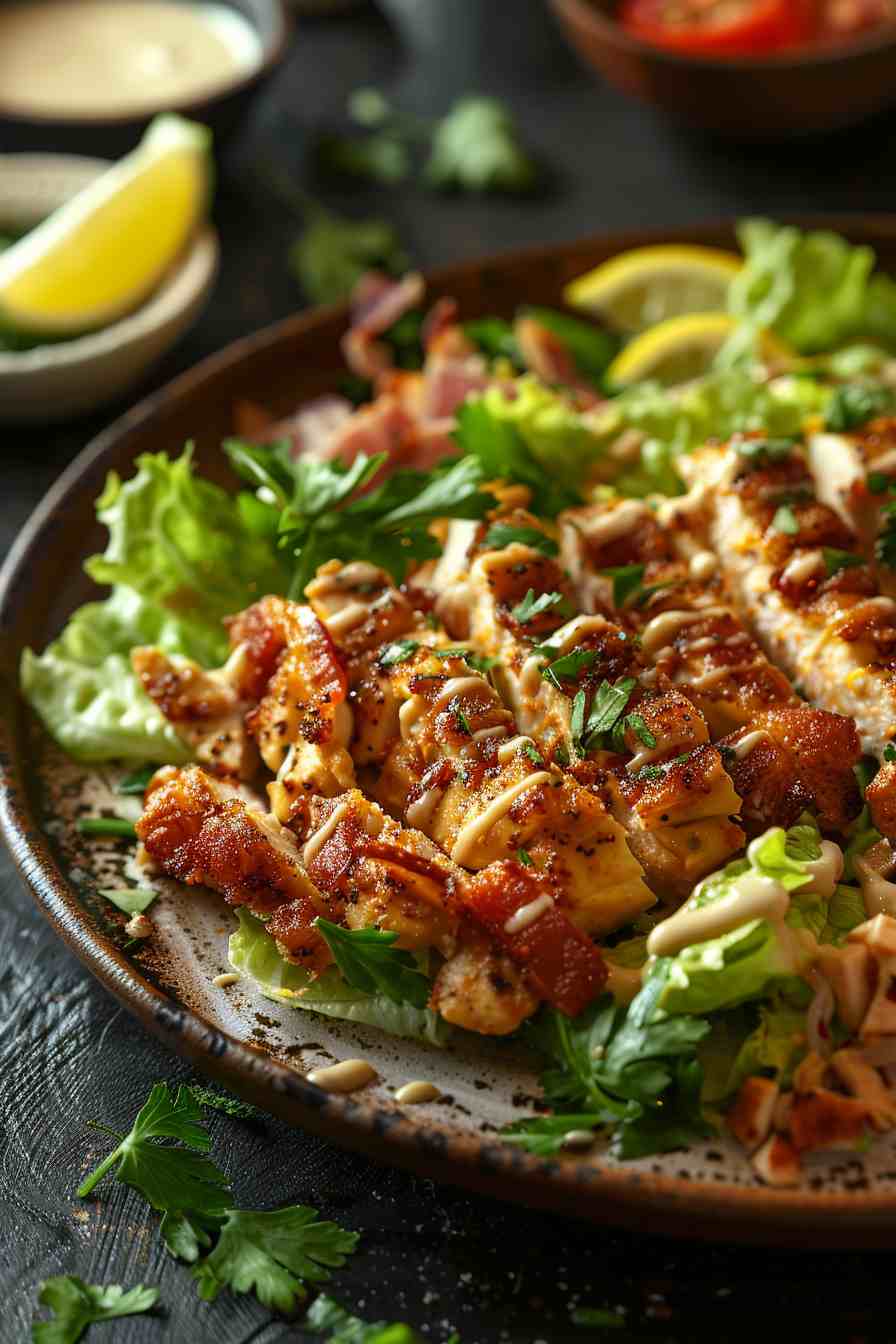 Chicken Caesar Salad with Crispy Bacon