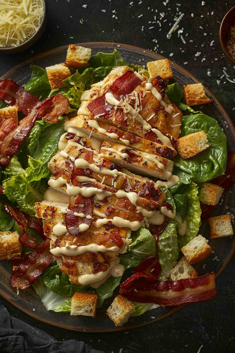 Chicken Caesar Salad with Crispy Bacon