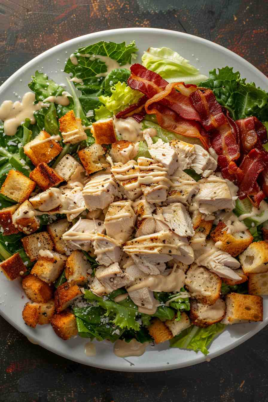 Chicken Caesar Salad with Crispy Bacon