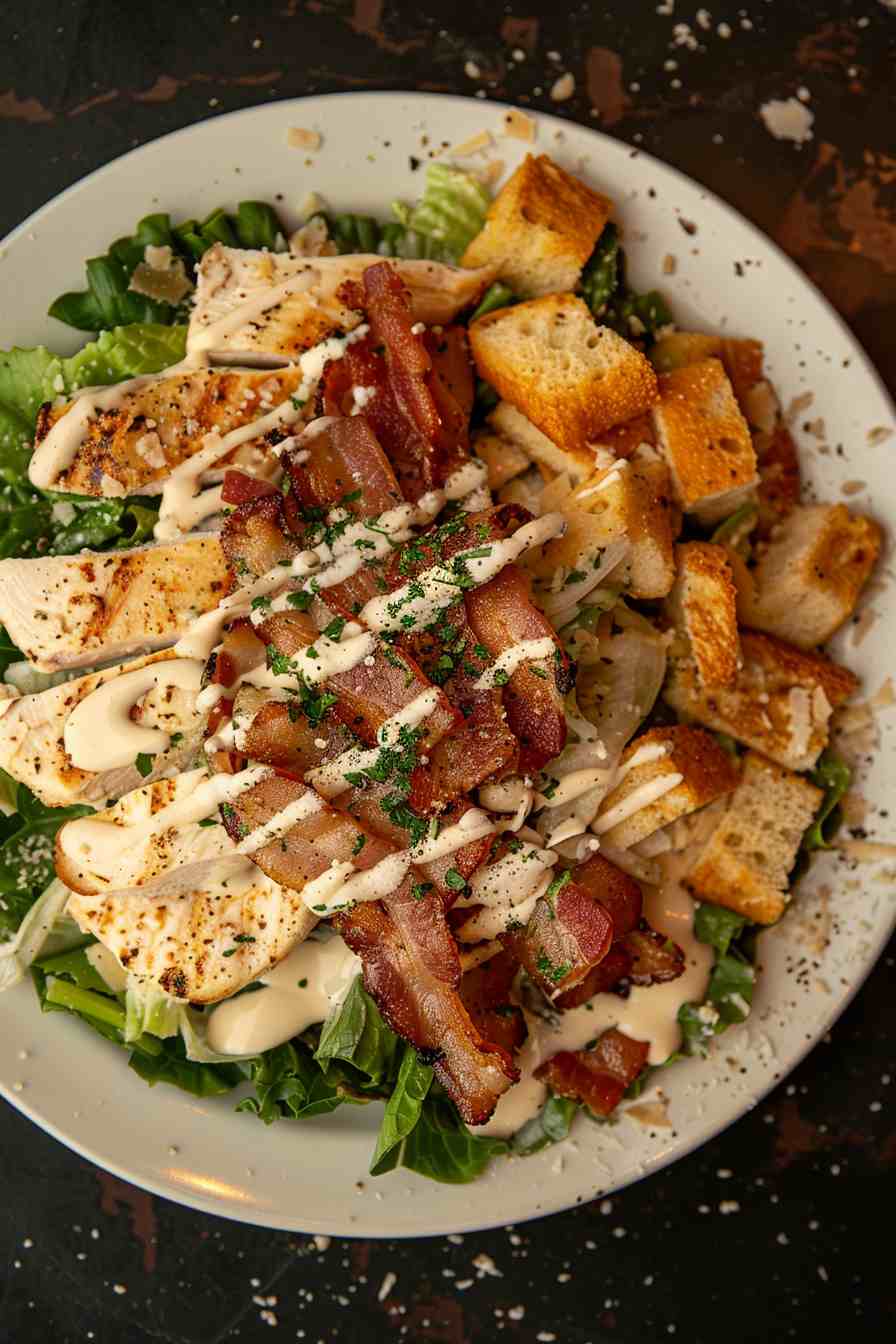 Chicken Caesar Salad with Crispy Bacon