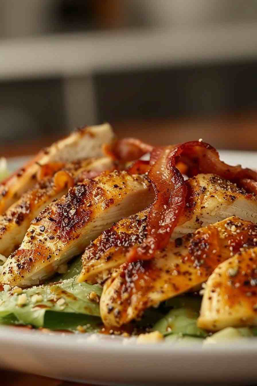 Chicken Caesar Salad with Crispy Bacon