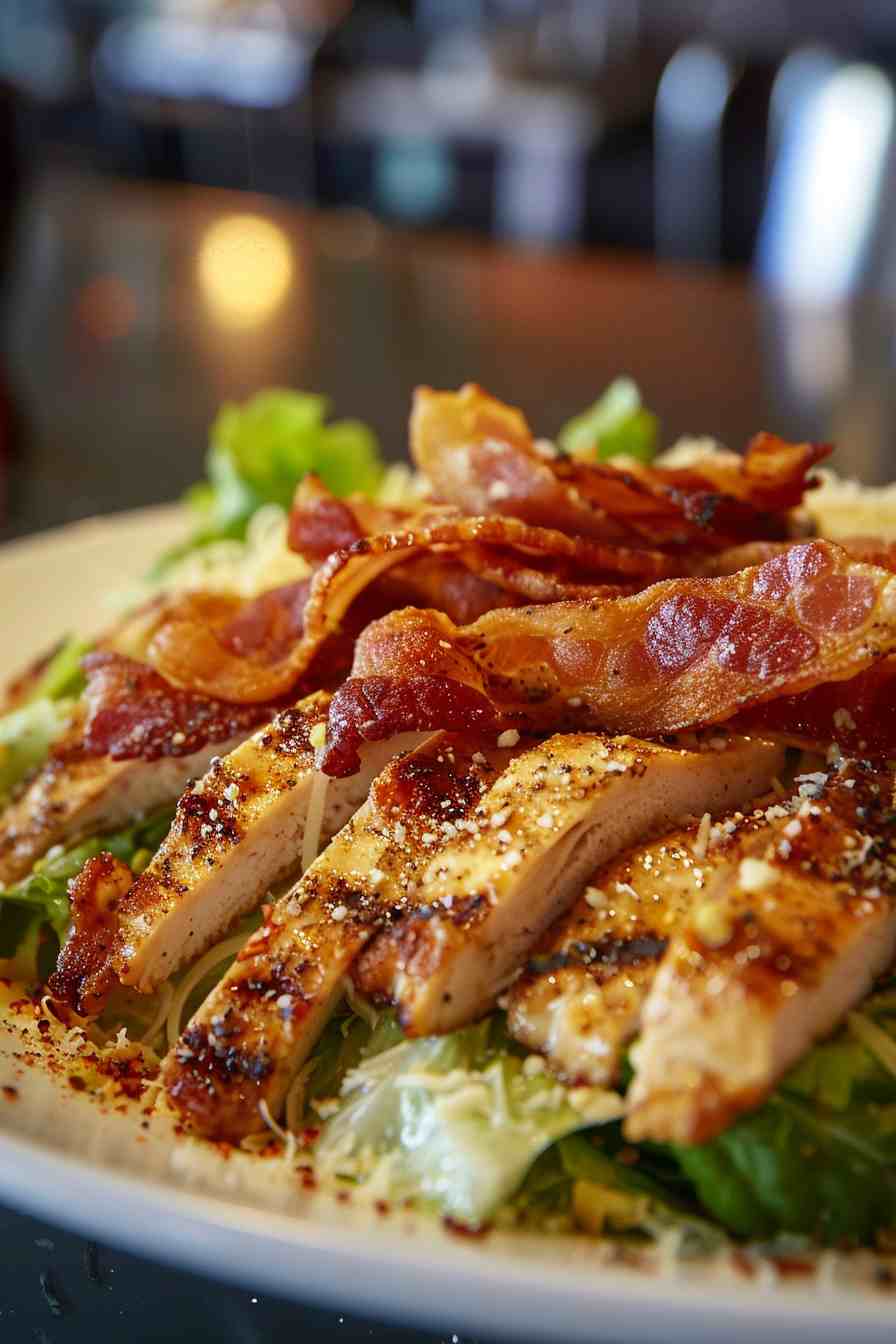 Chicken Caesar Salad with Crispy Bacon