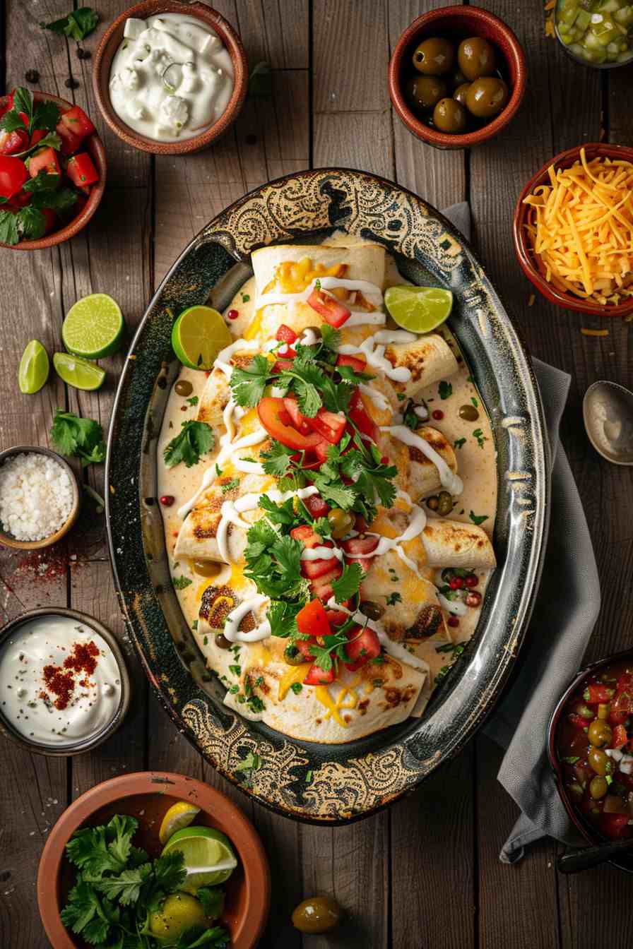 Chicken Enchiladas with Sour Cream Sauce