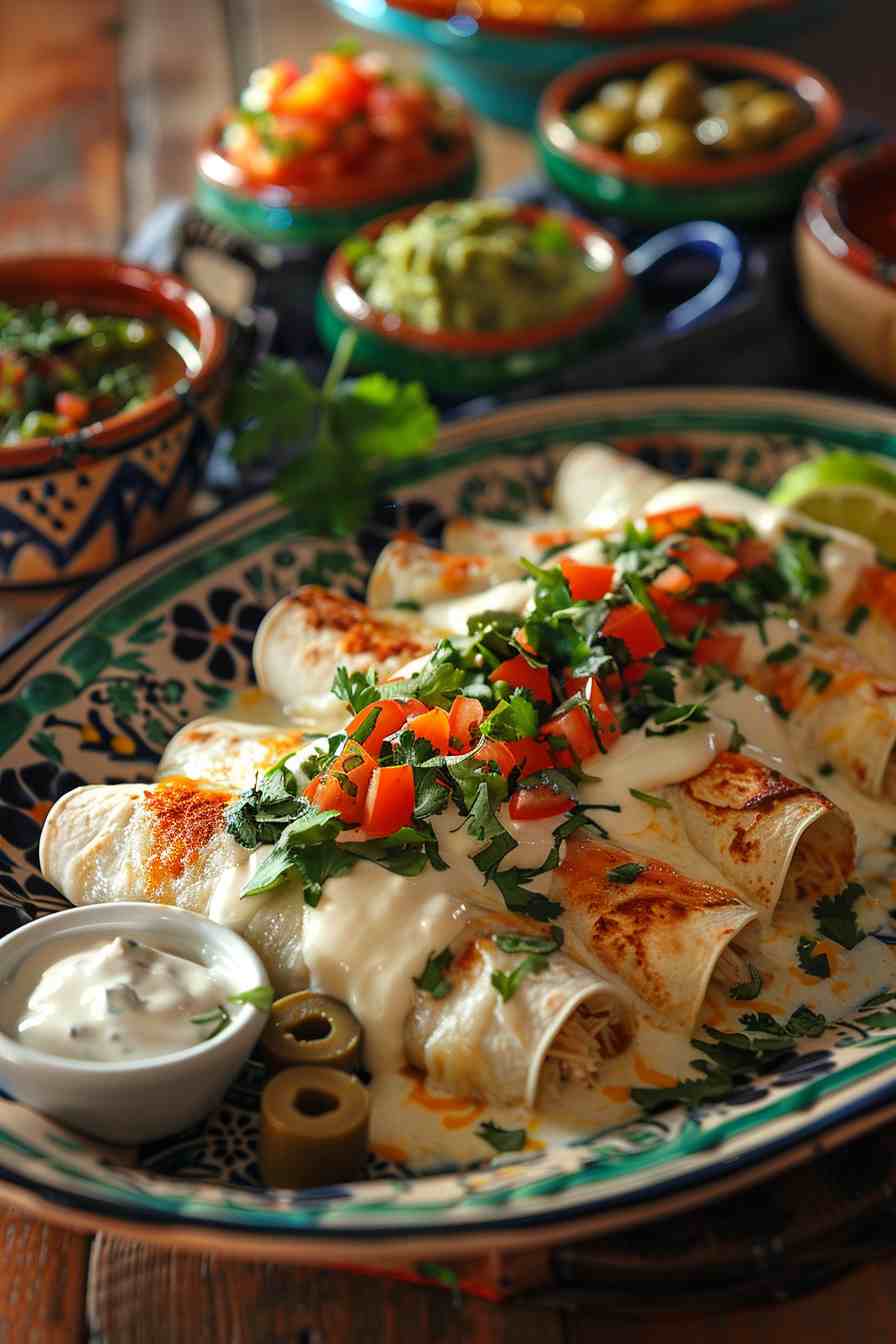 Chicken Enchiladas with Sour Cream Sauce