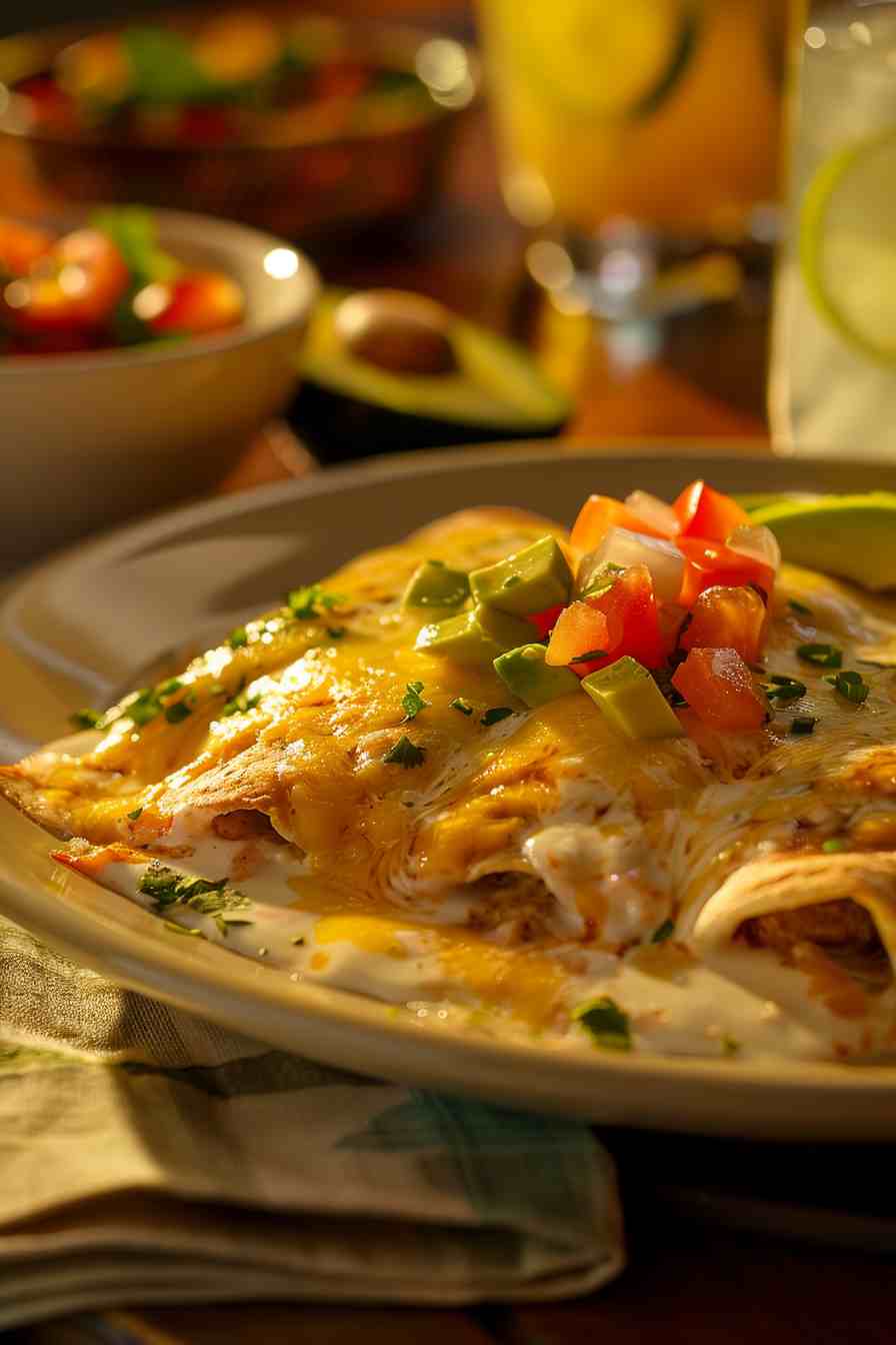 Chicken Enchiladas with Sour Cream Sauce