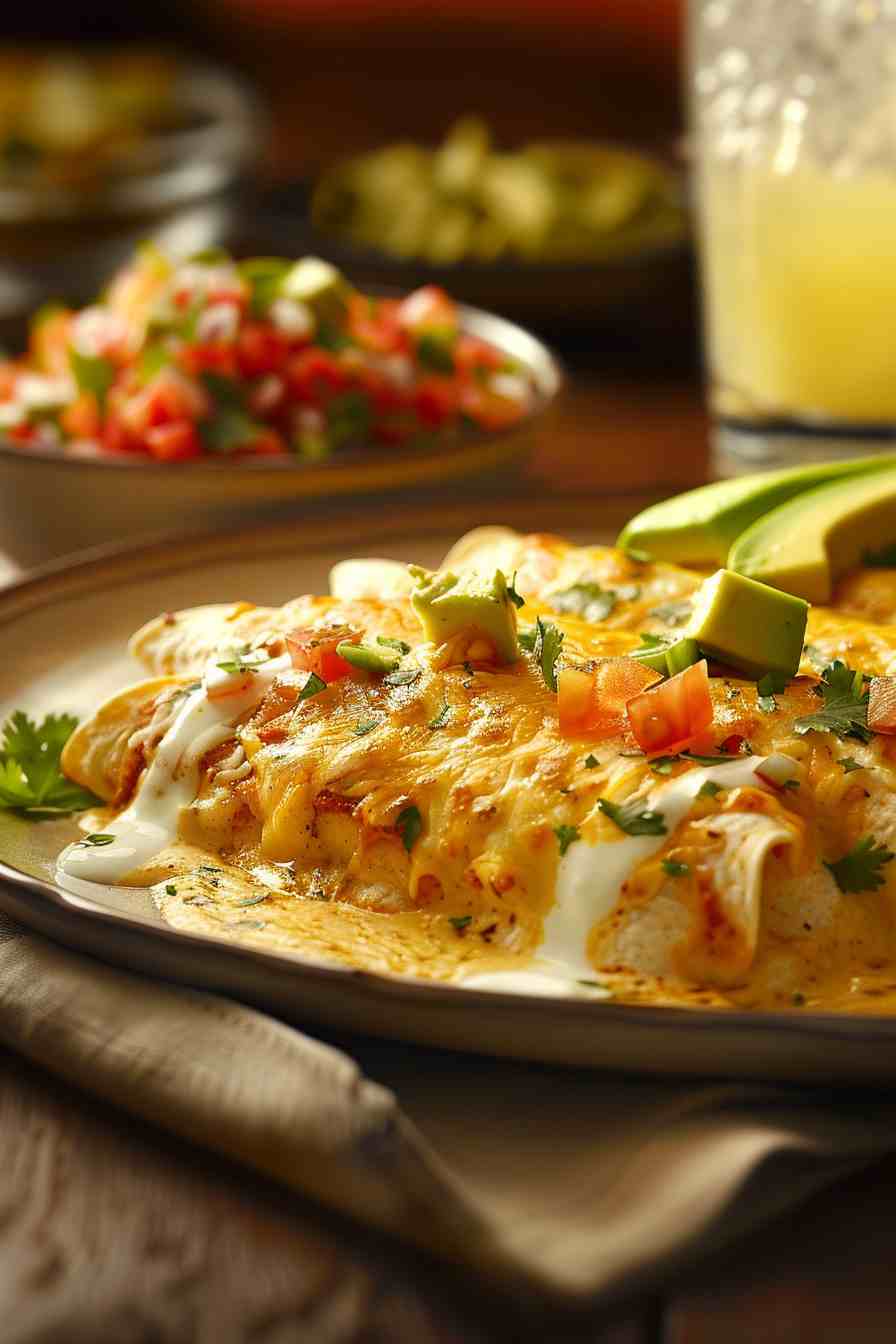 Chicken Enchiladas with Sour Cream Sauce