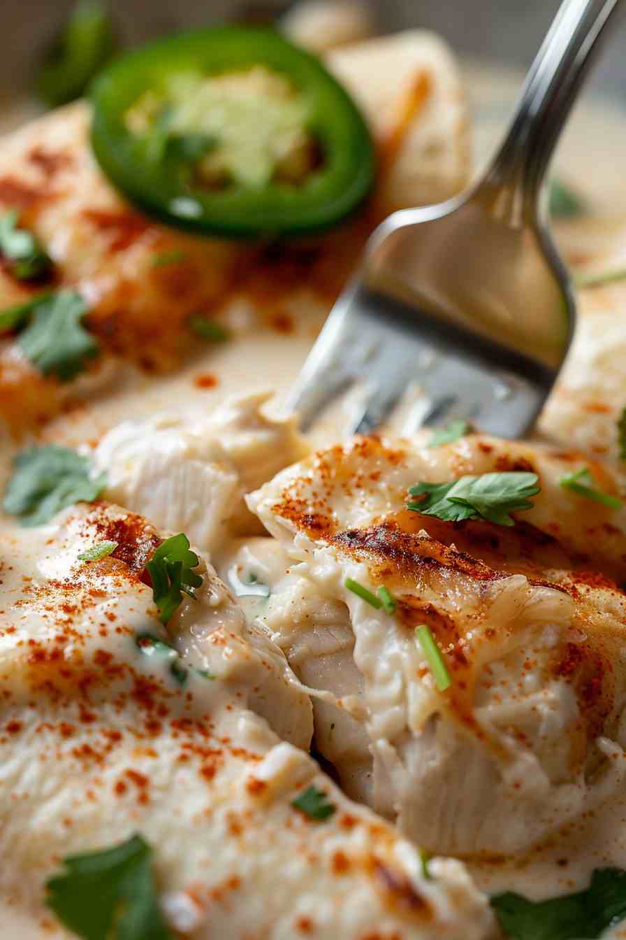 Chicken Enchiladas with Sour Cream Sauce