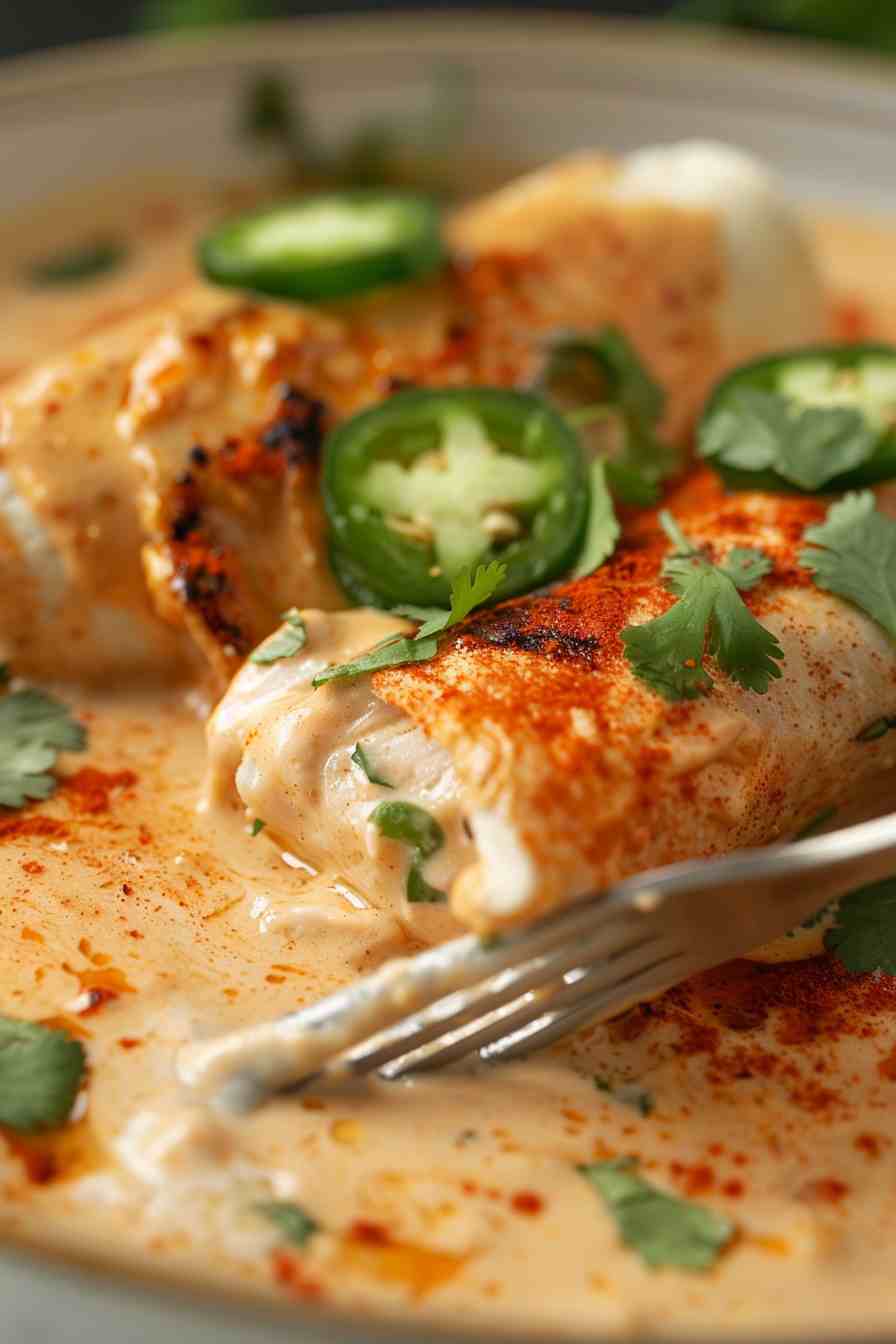 Chicken Enchiladas with Sour Cream Sauce