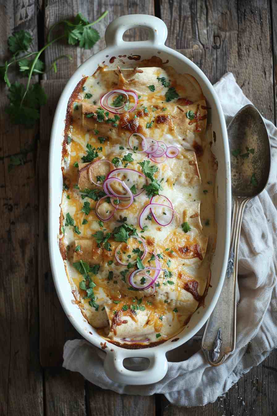 Chicken Enchiladas with Sour Cream Sauce