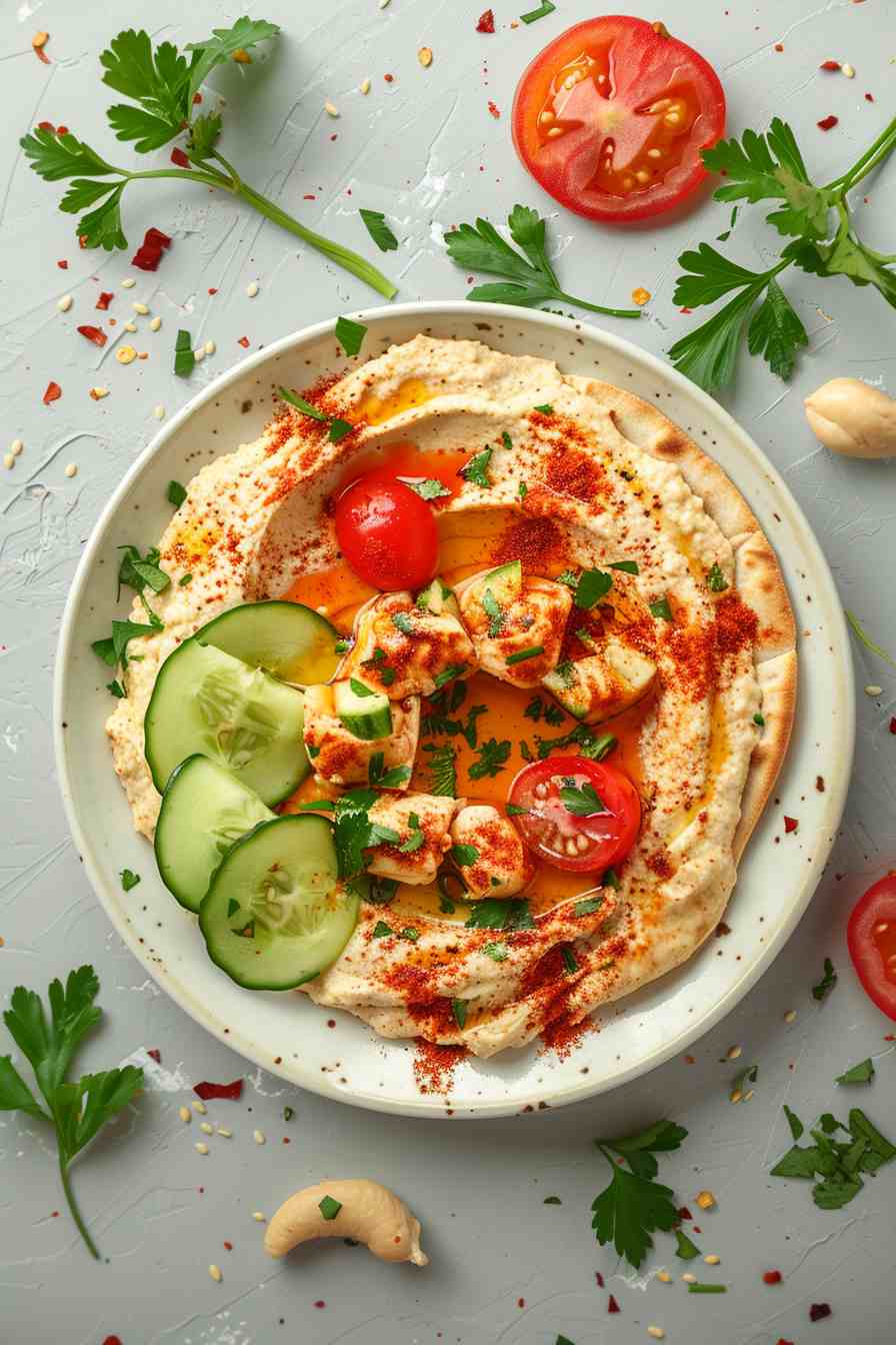 Chicken Shawarma with Hummus and Pita