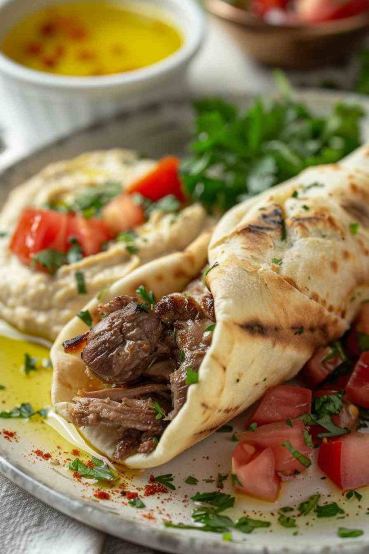 Chicken Shawarma with Hummus and Pita