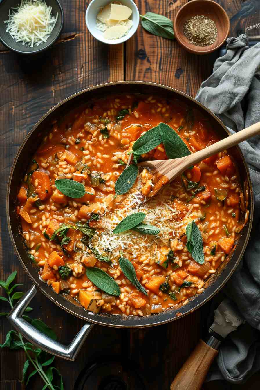 Cozy Pumpkin Risotto with Sage and Parmesan