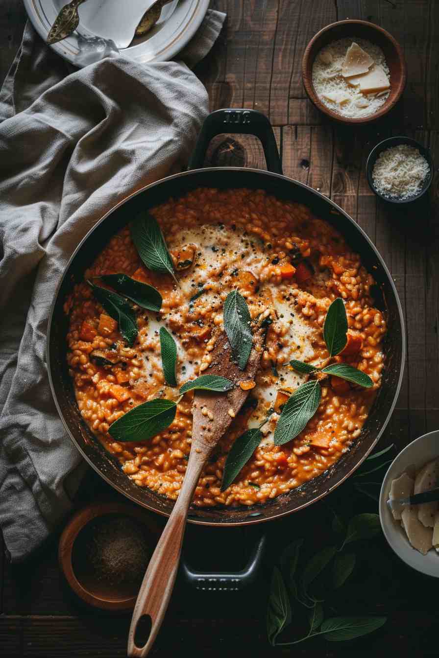 Cozy Pumpkin Risotto with Sage and Parmesan