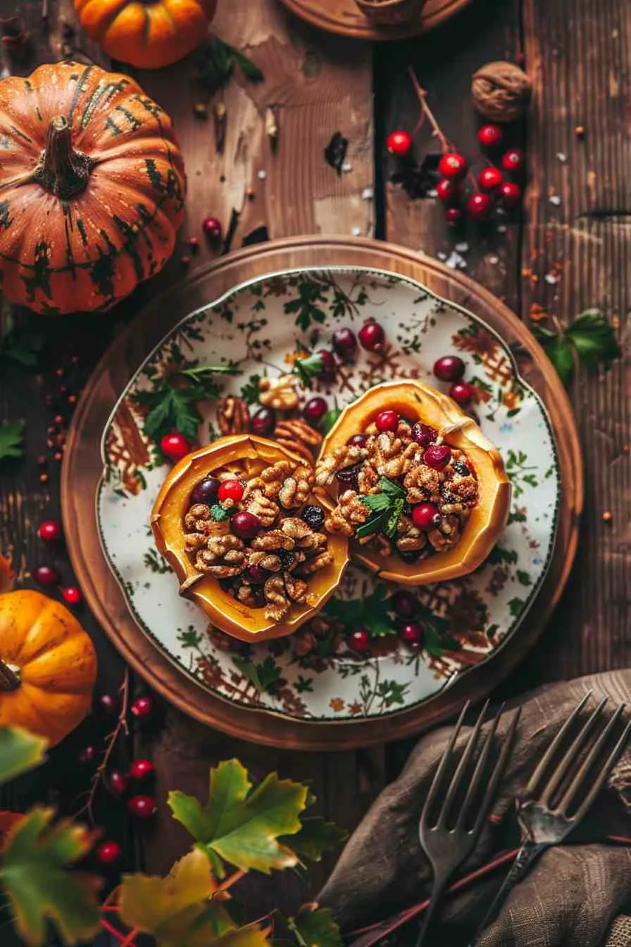 Cranberry Walnut Stuffed Acorn Squash Cranberry Walnut Stuffed Acorn Squash