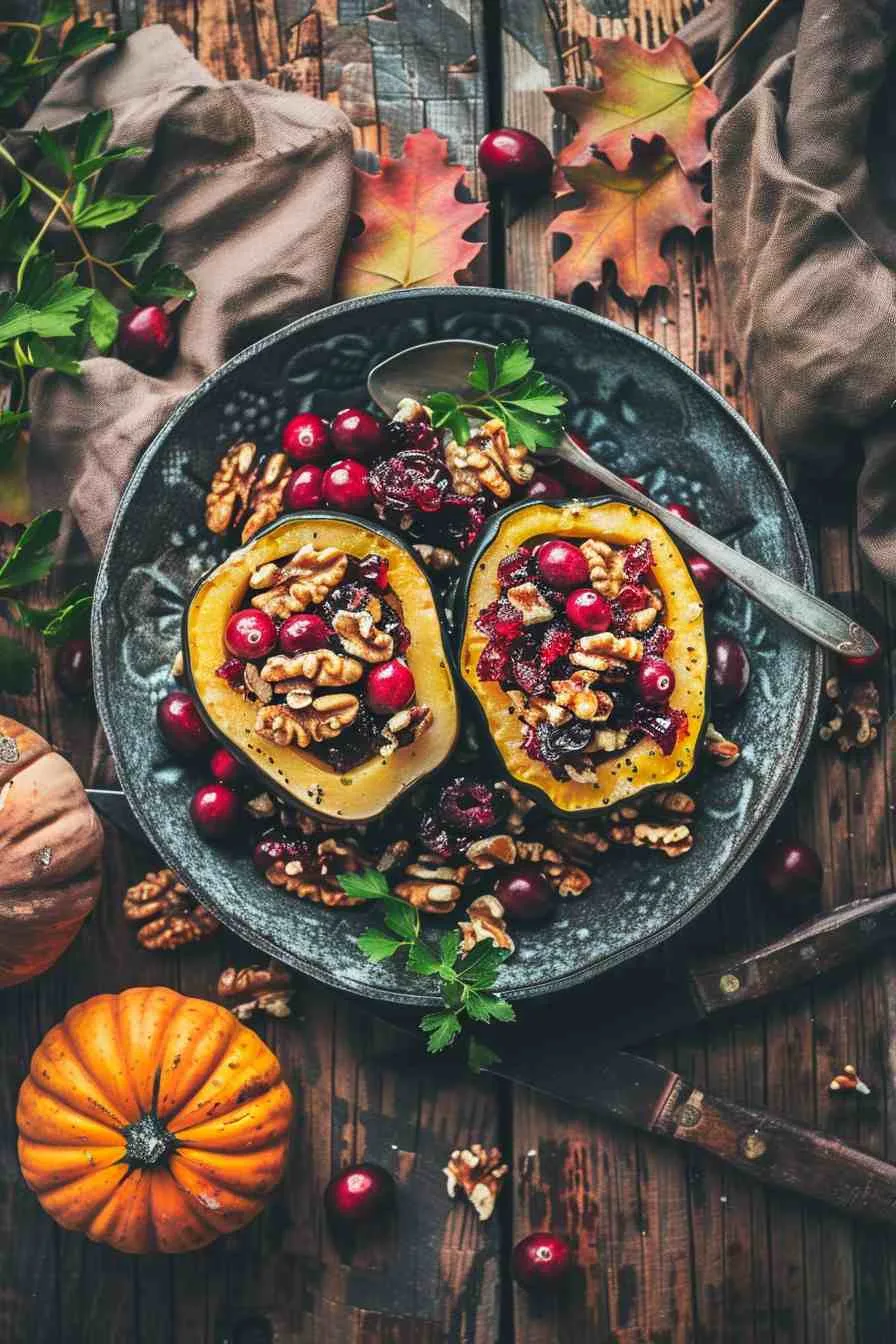 Cranberry Walnut Stuffed Acorn Squash Cranberry Walnut Stuffed Acorn Squash