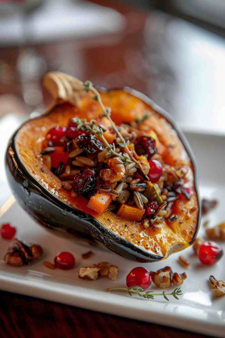 Cranberry Walnut Stuffed Acorn Squash