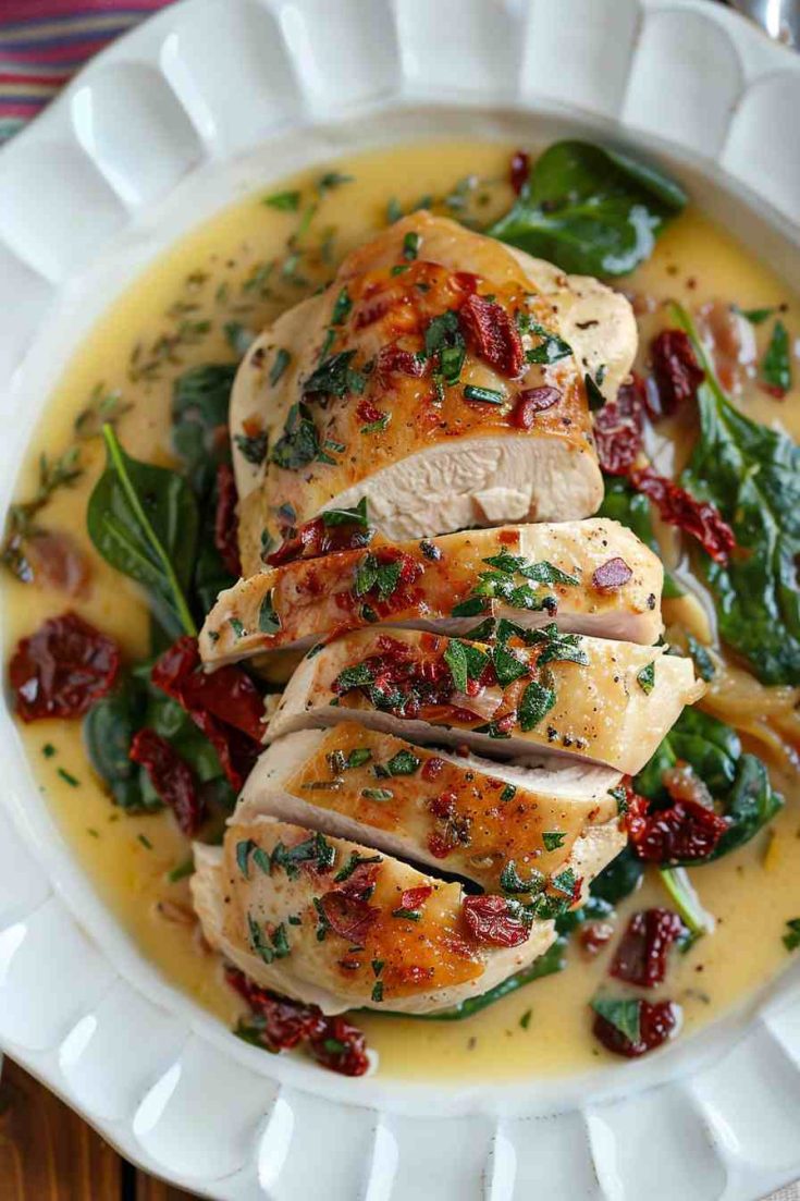 Creamy Tuscan Garlic Chicken with Spinach