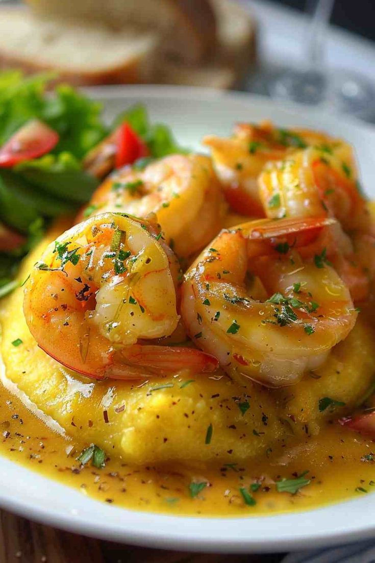 Garlic Butter Shrimp with Creamy Polenta