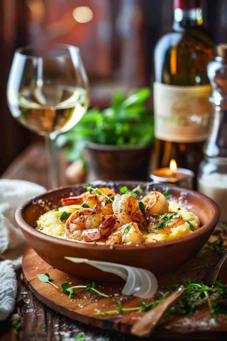 Garlic Butter Shrimp with Creamy Polenta