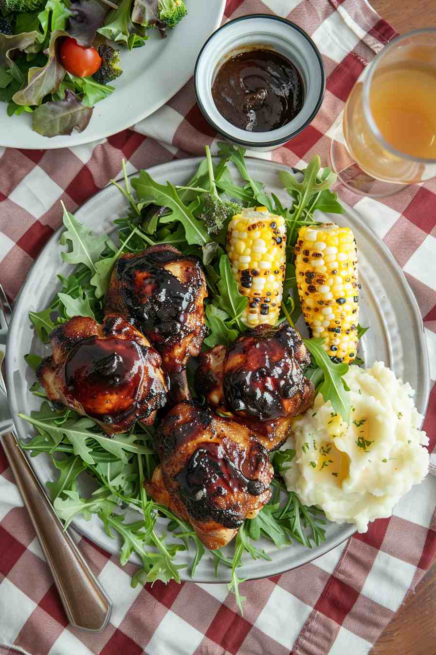 Grilled BBQ Chicken with Corn on the Cob