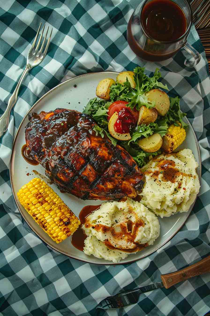 Grilled BBQ Chicken with Corn on the Cob