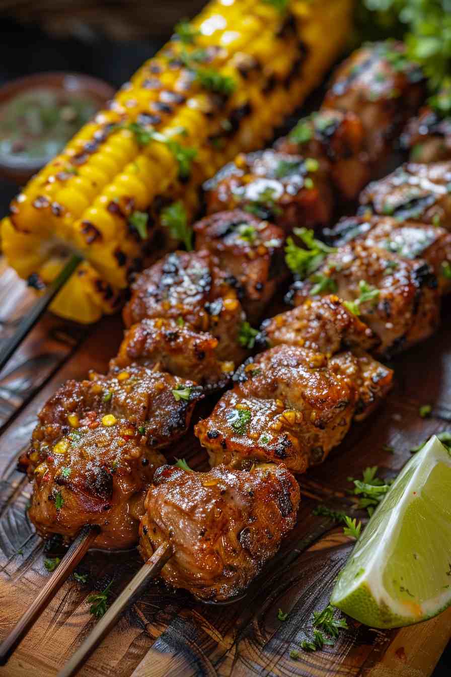 Grilled BBQ Chicken with Corn on the Cob