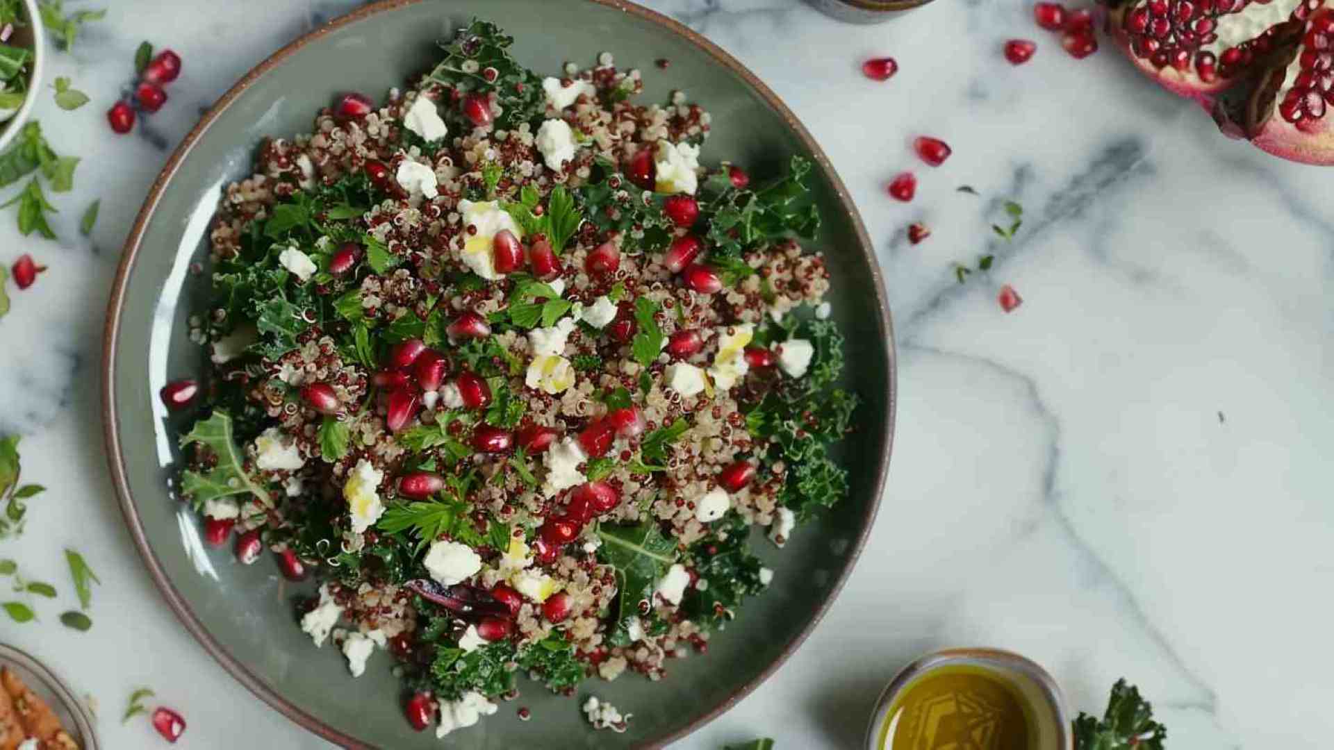 Harvest Quinoa Salad with Pomegranate and Kale (1)