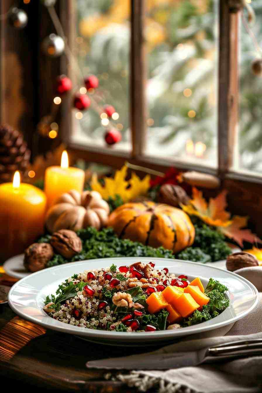 Harvest Quinoa Salad with Pomegranate and Kale