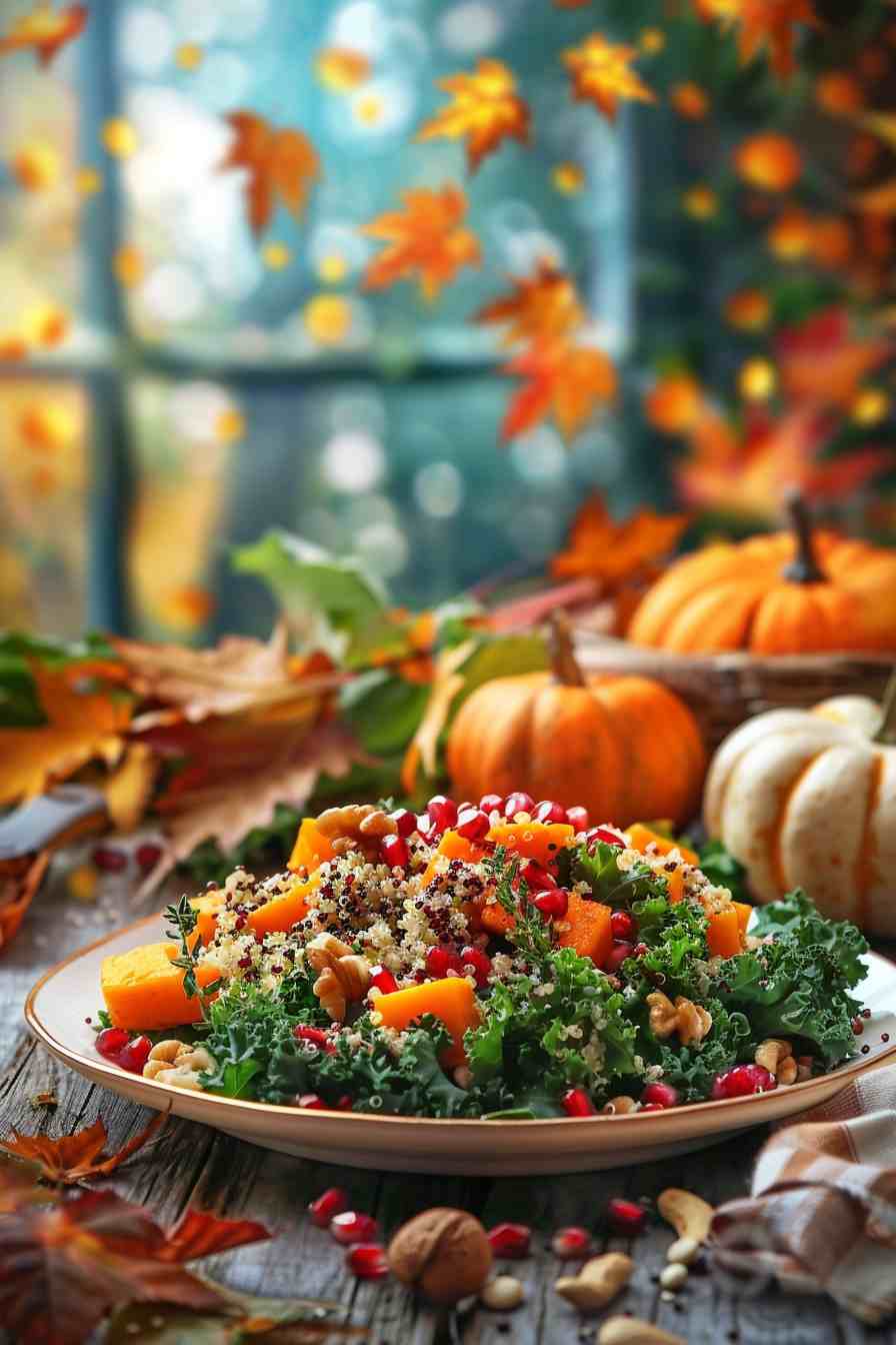 Harvest Quinoa Salad with Pomegranate and Kale