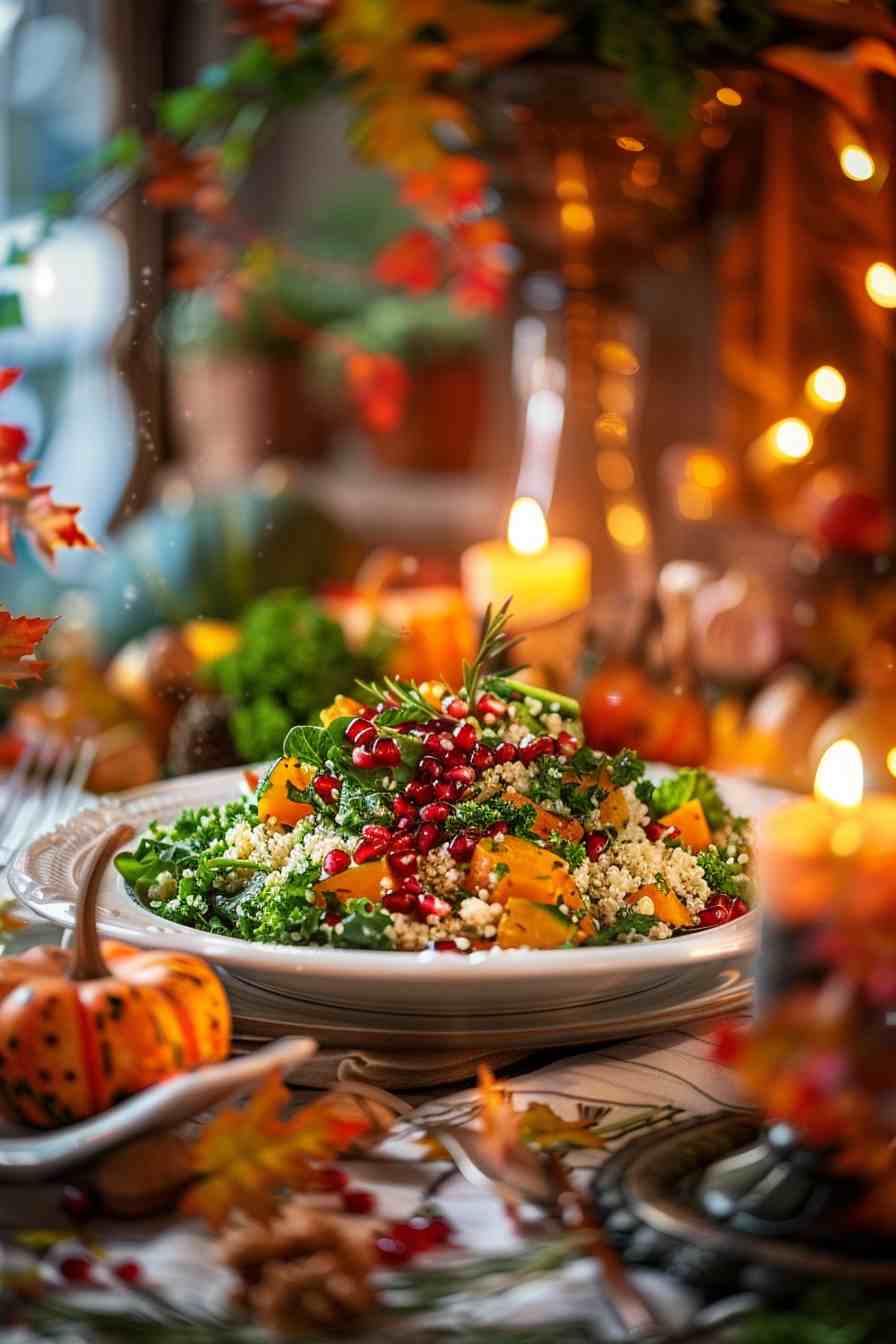 Harvest Quinoa Salad with Pomegranate and Kale