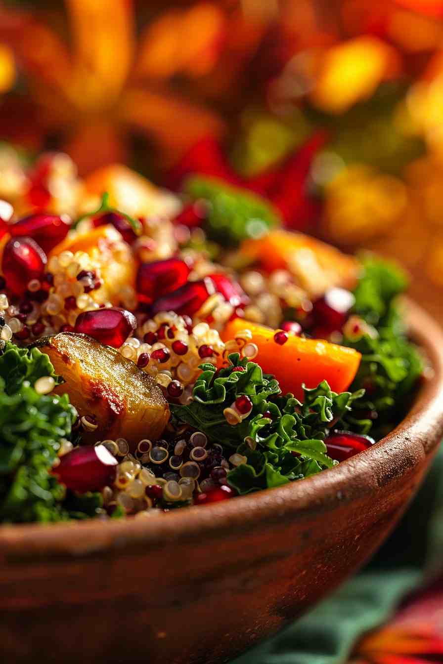 Harvest Quinoa Salad with Pomegranate and Kale